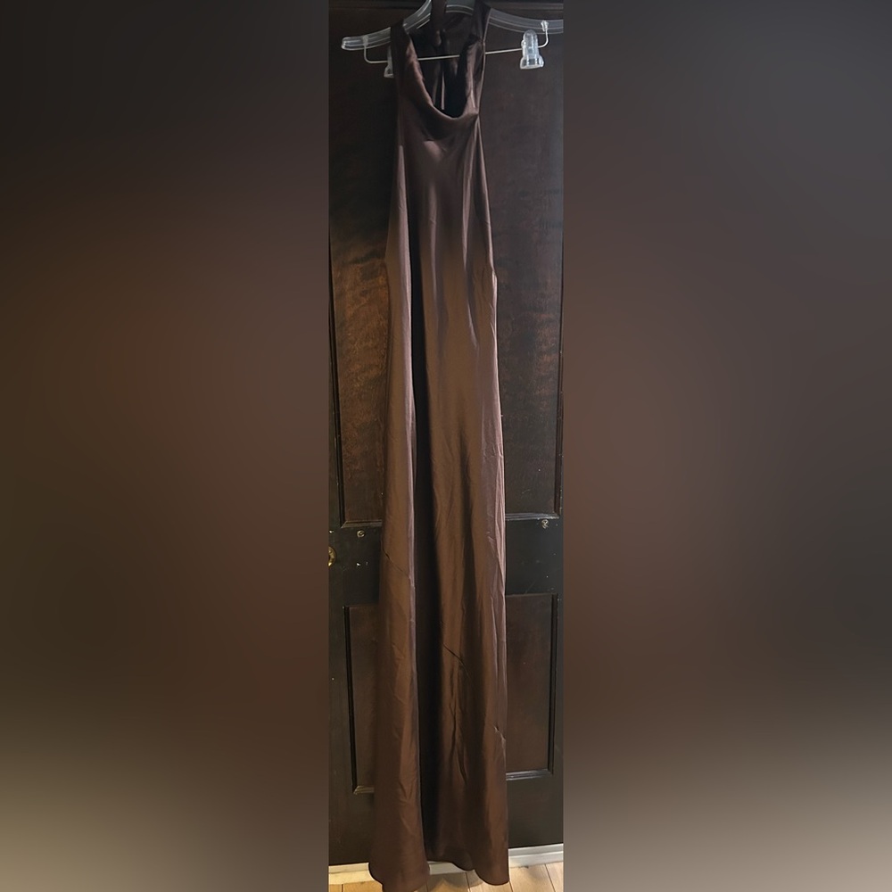 Show Me‎ Your MuMu Lisa Chocolate Brown Maxi Dress S - Picture 3 of 4